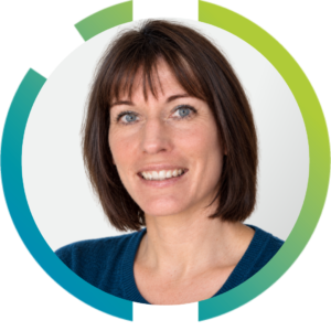 Headshot of Sandrine Villoin in Oncodesign Servives circle.